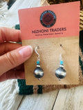 Navajo Turquoise & Sterling Silver Pearl Dangle Earrings