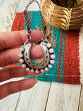 Navajo Queen Pink Conch & Sterling Silver Horseshoe Necklace