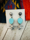 Navajo Turquoise & Sterling Silver Blossom Dangle Earrings by Jacqueline Silver