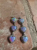 Handmade Purple Fire Opal and Sterling Silver Handmade Dangles