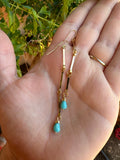 “The Golden Collection” Boho Shimmer Handmade Turquoise Beaded & 14k Gold Plated Earrings