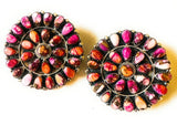 Navajo Pink Dream Mojave & Sterling Silver Cluster Post Earrings