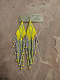 “The Golden Collection” Final Fiesta Handmade Yellow Beaded Earrings