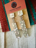 Zuni Sterling Silver & Mother of Pearl Inlay Dangle Earrings