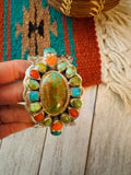 Navajo Turquoise, Spiny & Sterling Silver Cuff Bracelet