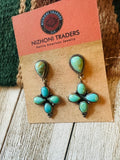 Navajo Turquoise & Sterling Silver Cluster Dangle Earrings