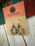 Navajo Sterling Silver Pearl Dangle Hoop Earrings