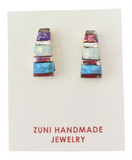 Zuni Opal & Sterling Silver Inlay Earrings