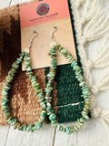 Navajo Turquoise Beaded Dangle Hoop Earrings