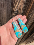 “Spirit of Southwest” Navajo Sterling Silver & Turquoise Slab Dangle Earrings