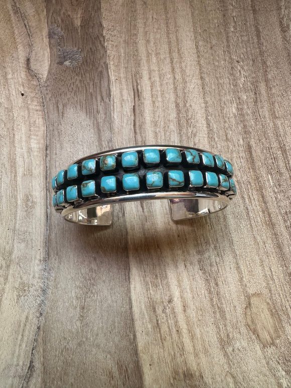 Handmade Turquoise & Sterling Silver Cuff Bracelet