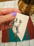 Zuni Turquoise & Sterling Silver Snake Eye Dangle Earrings