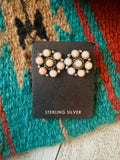 Navajo Sterling Silver & Queen Pink Conch Cluster Post Earrings