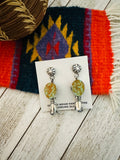 Navajo Turquoise & Sterling Silver Blossom Dangle Earrings by Jacqueline Silver