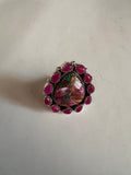 Handmade Pink Dream, Pink Onyx & Sterling Silver Adjustable Ring