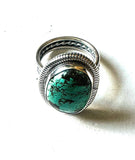 Navajo Turquoise & Sterling Silver Ring Size 8