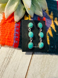 Navajo Turquoise and Sterling Silver Three Stone Dangle Earrings