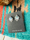 Navajo Opal & Sterling Silver Inlay Stud Earrings