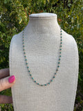 “The Golden Collection” Az Sunrise Handmade Turquoise Beaded 14k Gold Vermeil Necklace GREEN TONES