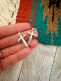 Zuni Sterling Silver & Multi Stone Inlay Cross Post Earrings