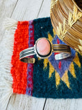 Navajo Queen Pink Conch Shell & Sterling Silver Cuff Bracelet