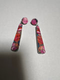 Navajo Pink Dream Mojave & Sterling Silver Dangles Earrings By Jacqueline Silver