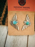 Navajo Sterling Silver & Turquoise Thunderbird Post Earrings