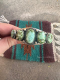 Navajo Sterling Silver & Sonoran Moutain Turquoise Bracelet Cuff Signed