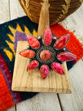 Navajo Pink Mojave  & Sterling Silver Cluster Adjustable Ring