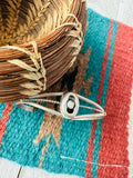 Navajo White Fire Opal & Sterling Silver Cuff Bracelet