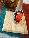 Navajo Sterling Silver & Orange Spiny Ring