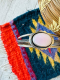 Navajo Queen Pink Conch Shell & Sterling Silver Cuff Bracelet