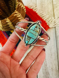 Navajo Turquoise & Sterling Silver Inlay Cuff Bracelet