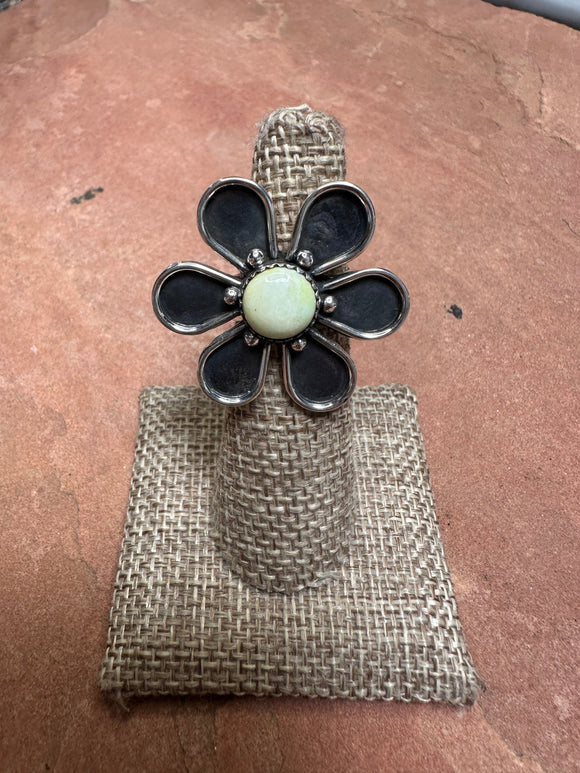 Palomino Flower Beautiful Handmade Palomino Turquoise And Sterling Silver Adjustable Ring