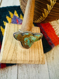 Navajo Royston Turquoise & Sterling Silver Bullhead Adjustable Ring