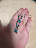 Handmade Turquoise And Sterling Silver Beaded Dangle Earringsl