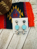 Navajo Turquoise & Sterling Silver Blossom Dangle Earrings by Jacqueline Silver