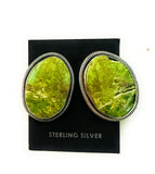 Navajo Sterling Silver Gaspeite Post Earrings