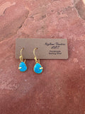 “The Golden Collection” GOLD COAST Natural Turquoise Handmade 14k Gold Plated Earrings