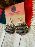 Navajo Hand Stamped Sterling Silver & Copper Earrings