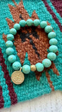 Handmade Beaded Stretch Turquoise Bracelet