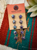 Handmade Purple Dream Mojave & Sterling Silver Star Dangle Earrings Signed Nizhoni