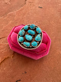 Beautiful Handmade Turquoise And Sterling Silver Adjustable Ring