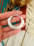 Navajo Sterling Silver & Turquoise Circle Dangle Earrings