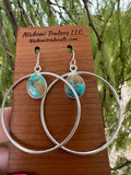 Handmade Turquoise and Sterling Silver Hoop Earrings MORE MATRIX