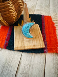 Navajo Turquoise & Sterling Silver Adjustable Moon Ring by Russell Sam