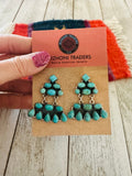 Handmade Turquoise & Sterling Silver Chandelier Dangle Earrings Signed Nizhoni