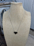 Beautiful Handmade Sterling Silver & Onyx Bat Necklace