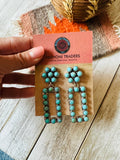 Navajo Turquoise & Sterling Silver Cluster Dangle Earrings