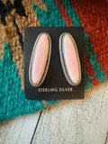 Navajo Sterling Silver & Queen Pink Conch Post Earrings by Wydell Billie